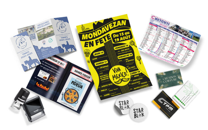 Donnez vie à vos idées avec notre service d'imprimerie ! Que vous soyez un professionnel, une collectivité ou un particulier, nous vous proposons une large gamme de produits imprimés, avec un accompagnement personnalisé de la création à la livraison.